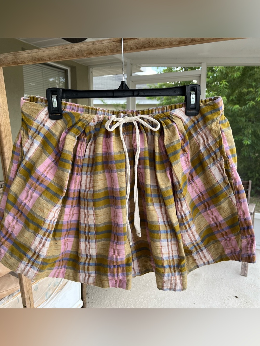 Free people pink seersucker shorts